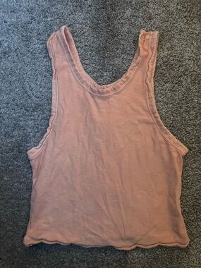 Free People Peachy Orange Cropped Tank
